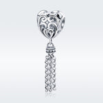 Perline d'argento a forma di cuore d'amore in argento sterling S925, SCC722