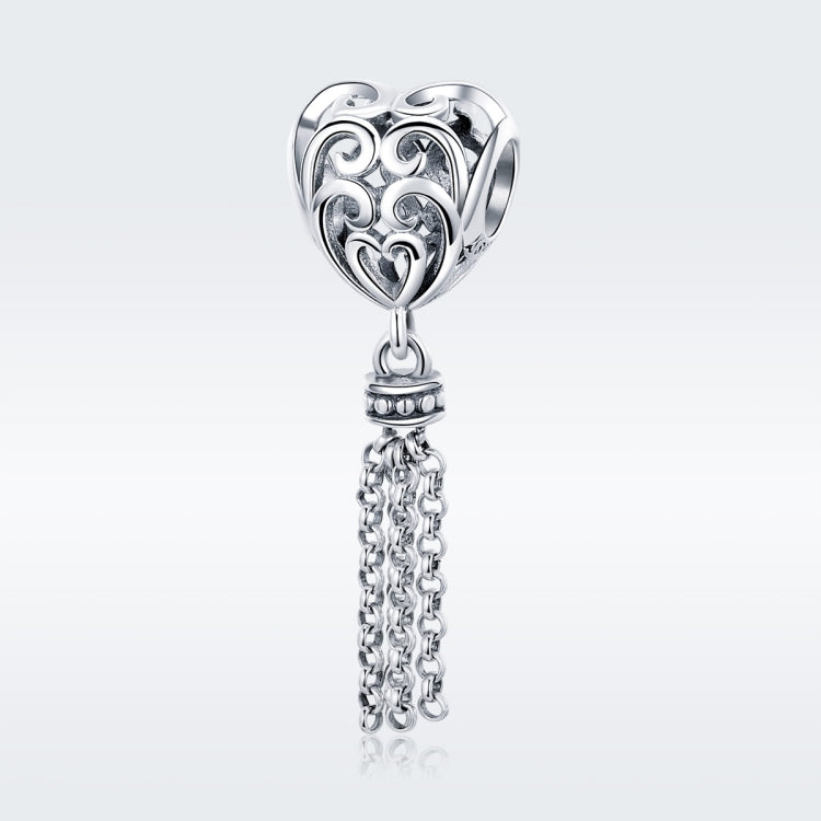 Perline d'argento a forma di cuore d'amore in argento sterling S925, SCC722
