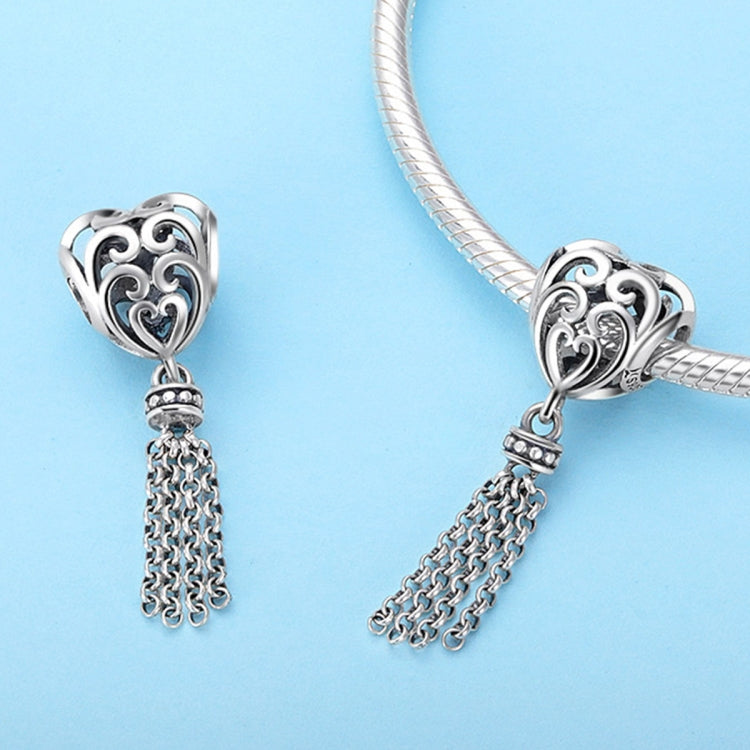 Perline d'argento a forma di cuore d'amore in argento sterling S925, SCC722