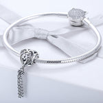 Perline d'argento a forma di cuore d'amore in argento sterling S925, SCC722