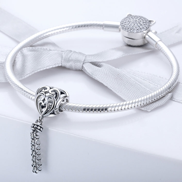 Perline d'argento a forma di cuore d'amore in argento sterling S925, SCC722