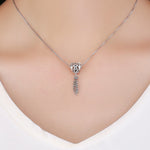 Perline d'argento a forma di cuore d'amore in argento sterling S925, SCC722