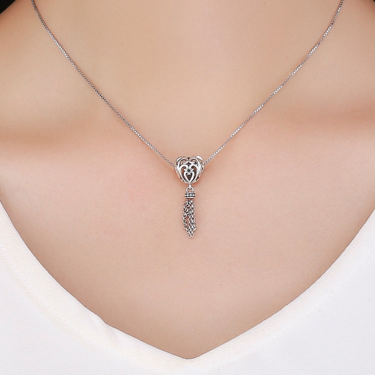 Perline d'argento a forma di cuore d'amore in argento sterling S925, SCC722