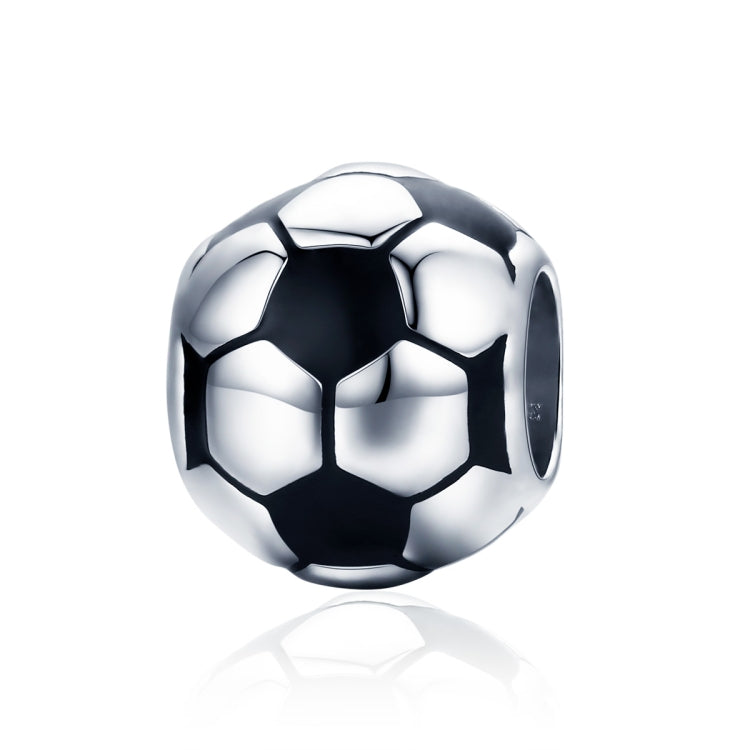 Perline sfuse con pendente placcato platino in argento sterling S925 Football Love, SCC666