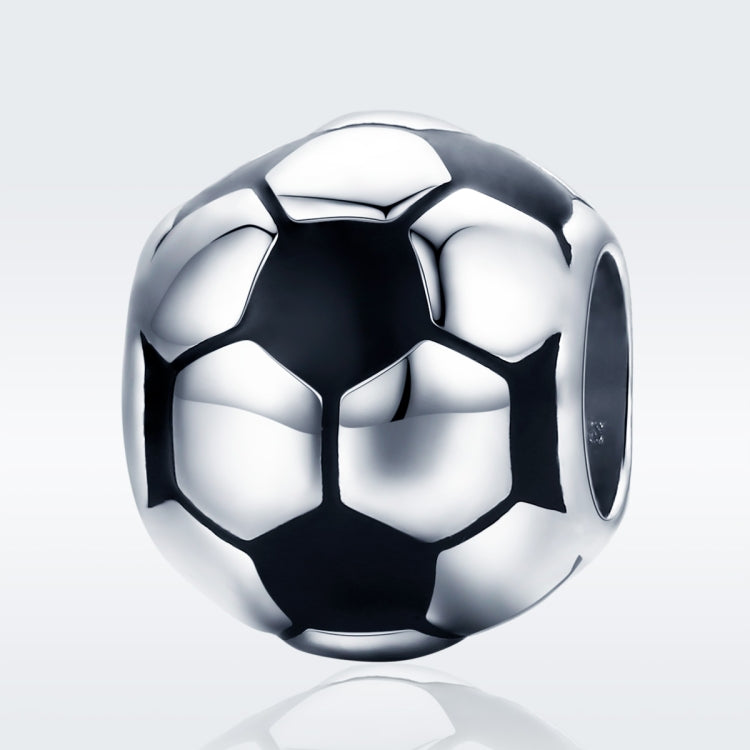Perline sfuse con pendente placcato platino in argento sterling S925 Football Love, SCC666