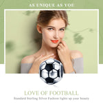 Perline sfuse con pendente placcato platino in argento sterling S925 Football Love, SCC666