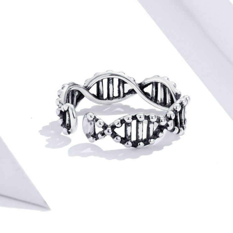 Anello in argento sterling S925 Anello aperto vintage Anello a forma di DNA, SCR643