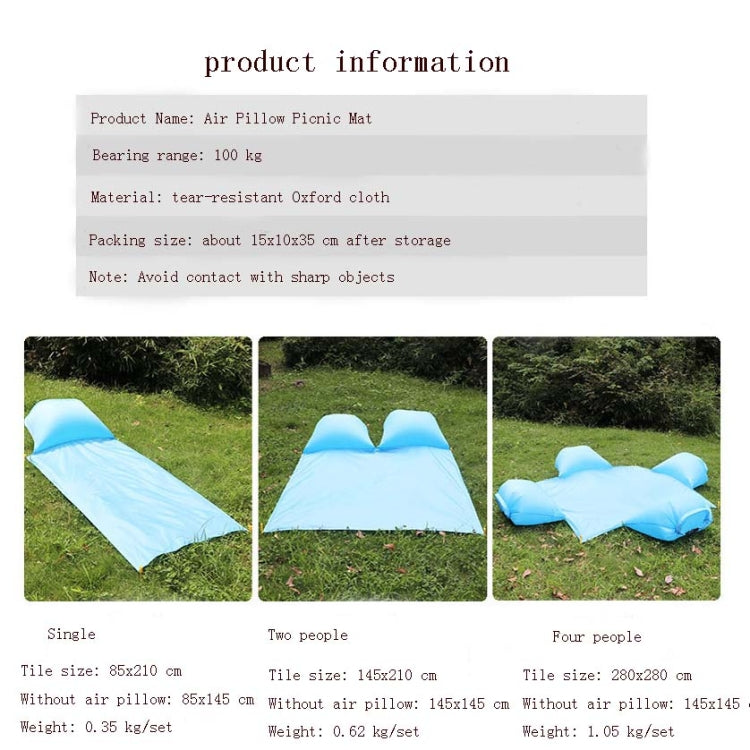 Tappetino da picnic con cuscino d'aria impermeabile per esterni che trasporta tappetino per erba da spiaggia con sabbia, Single, Double, Four People