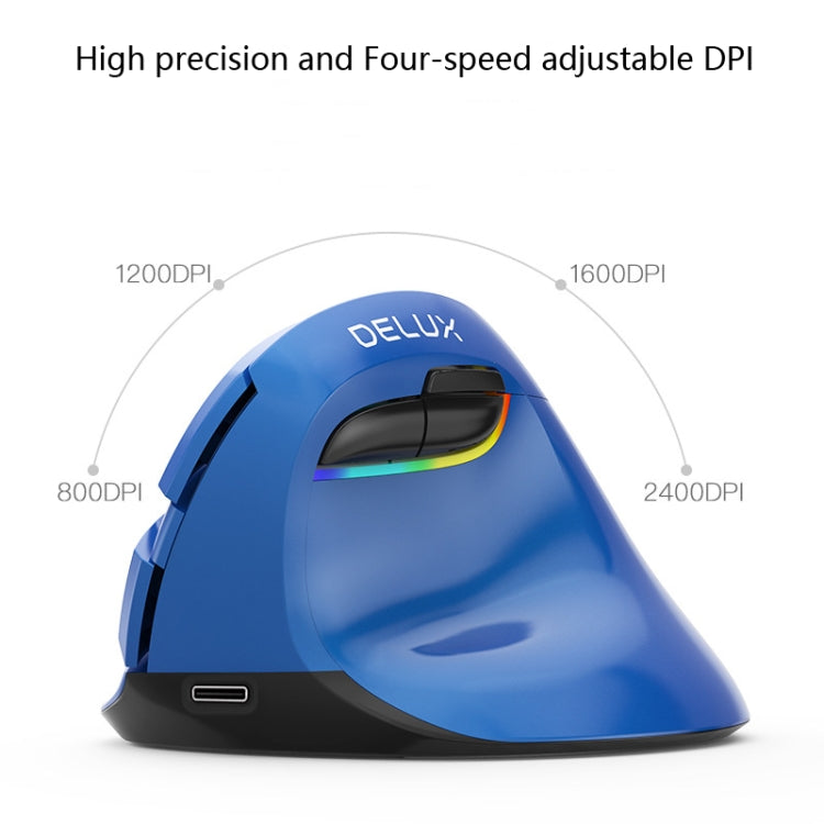 DELUX M618Mini Mouse verticale luminoso wireless colorato Mouse verticale ricaricabile Bluetooth, Cherry pink, Pearl blue, Mint Green, Elegant black, Classic black, Color white