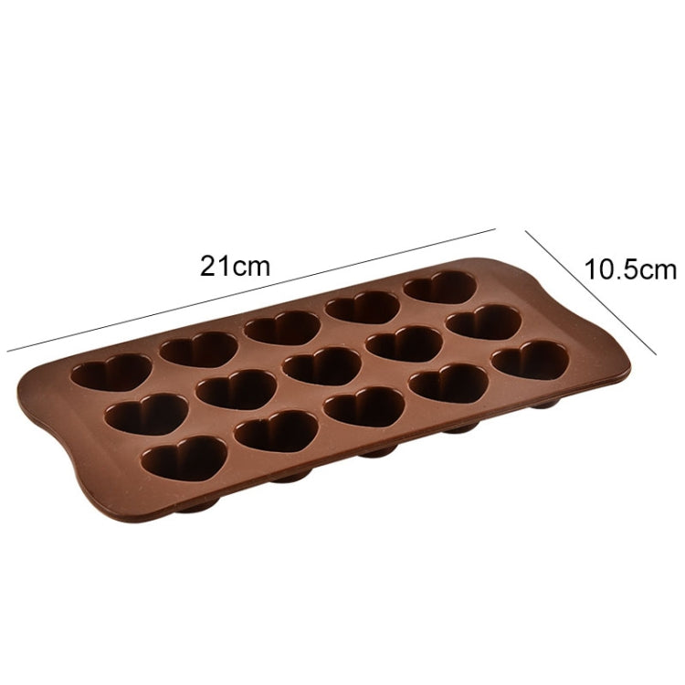 8 stampi in silicone a forma di amore con 15 griglie per torta al cioccolato, vassoio per ghiaccio, Love Shape(Brown)