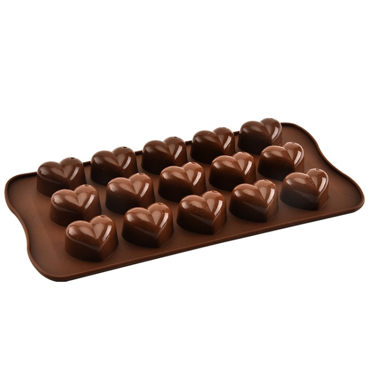 8 stampi in silicone a forma di amore con 15 griglie per torta al cioccolato, vassoio per ghiaccio, Love Shape(Brown)