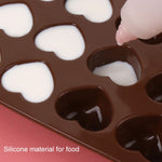 8 stampi in silicone a forma di amore con 15 griglie per torta al cioccolato, vassoio per ghiaccio, Love Shape(Brown)