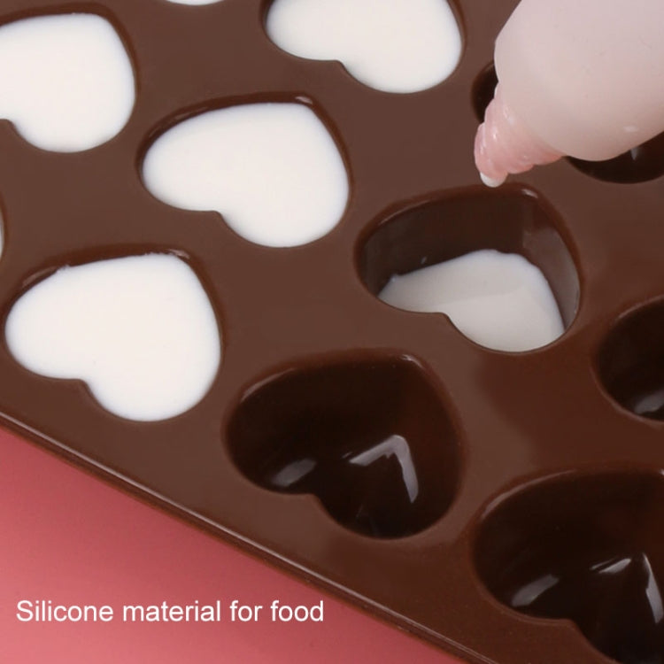 8 stampi in silicone a forma di amore con 15 griglie per torta al cioccolato, vassoio per ghiaccio, Love Shape(Brown)