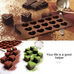 8 stampi in silicone a forma di amore con 15 griglie per torta al cioccolato, vassoio per ghiaccio, Love Shape(Brown)