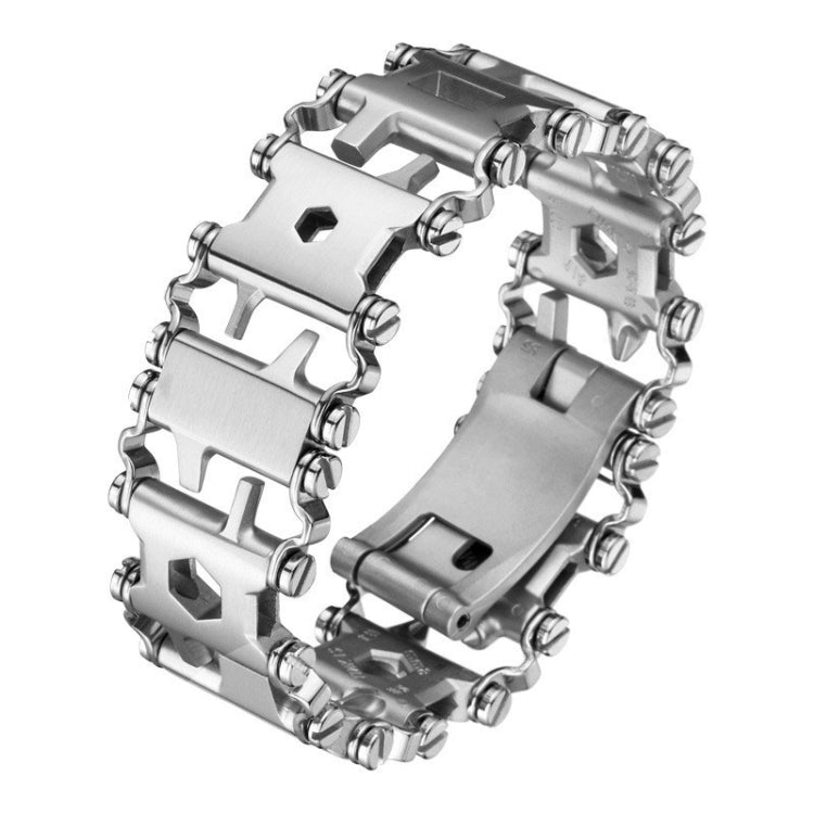 Bracciale multifunzionale per strumenti di sopravvivenza all'aperto in acciaio inossidabile per uomo
