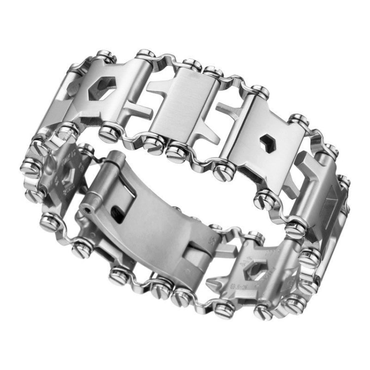 Bracciale multifunzionale per strumenti di sopravvivenza all'aperto in acciaio inossidabile per uomo