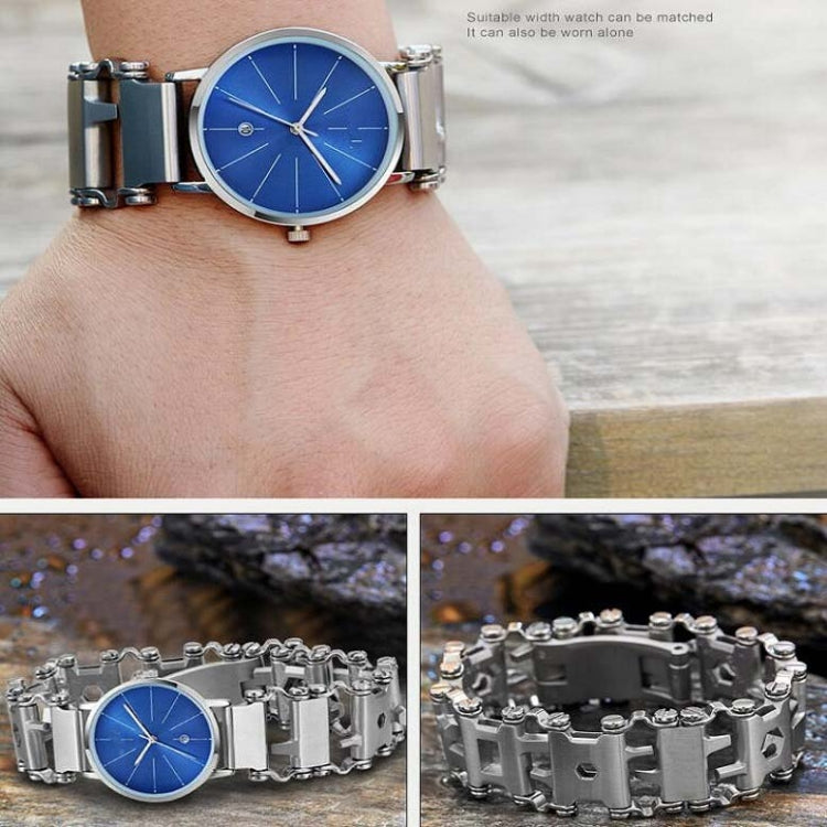 Bracciale multifunzionale per strumenti di sopravvivenza all'aperto in acciaio inossidabile per uomo