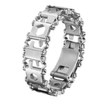 Bracciale multifunzionale per strumenti di sopravvivenza all'aperto in acciaio inossidabile per uomo