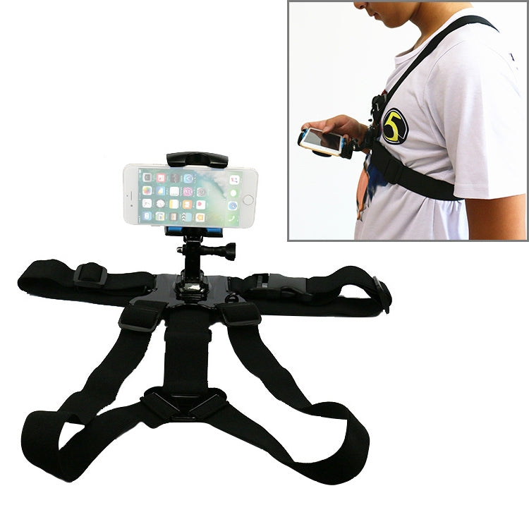 Fixed Chest Shoulder Strap Cell Phone Holder for 4-6.5 Inch Cell Phone