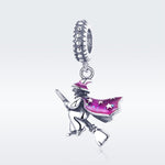 Accessori per bracciali fai-da-te con ciondolo a forma di scopa magica in argento sterling S925 che gocciola olio, SCC914