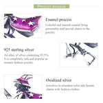 Accessori per bracciali fai-da-te con ciondolo a forma di scopa magica in argento sterling S925 che gocciola olio, SCC914
