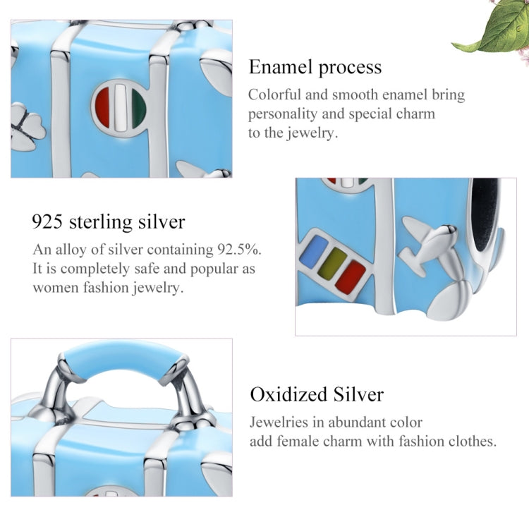 Perline sciolte per bracciale fai da te in argento sterling S925. Perline blu per custodia da viaggio