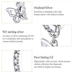 Orecchini in argento sterling S925 con farfalla Orecchini con zirconi cavi, SCE833