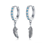 Orecchini con piume in argento sterling S925, SCE898
