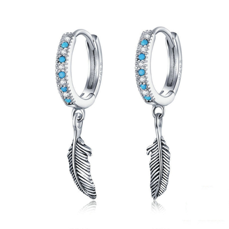 Orecchini con piume in argento sterling S925, SCE898