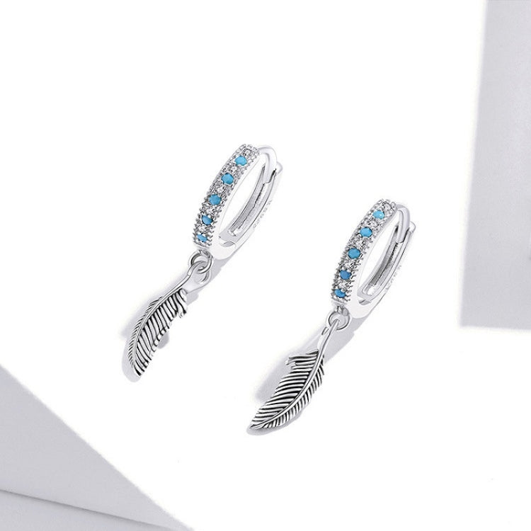 Orecchini con piume in argento sterling S925, SCE898