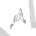 Orecchini con piume in argento sterling S925, SCE898