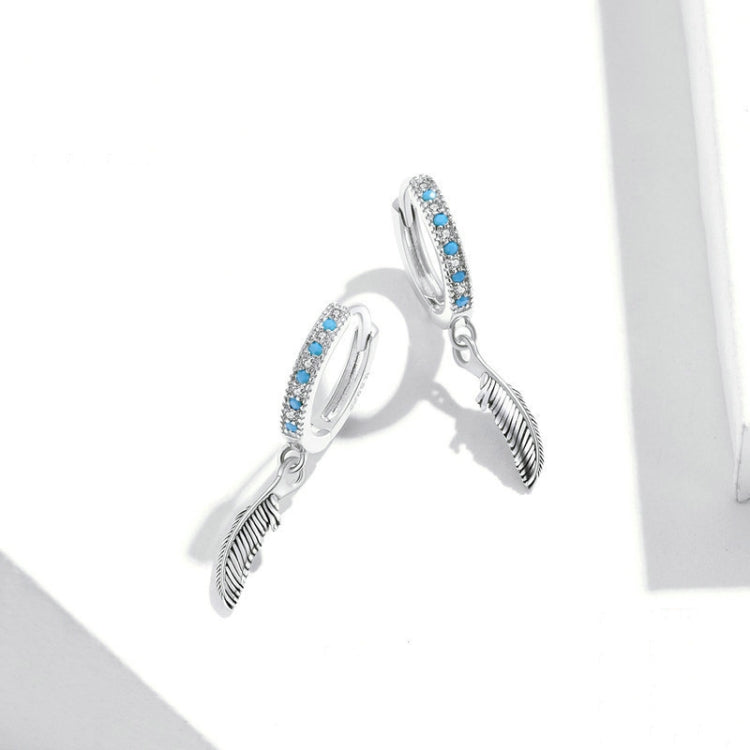 Orecchini con piume in argento sterling S925, SCE898