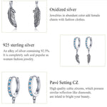 Orecchini con piume in argento sterling S925, SCE898