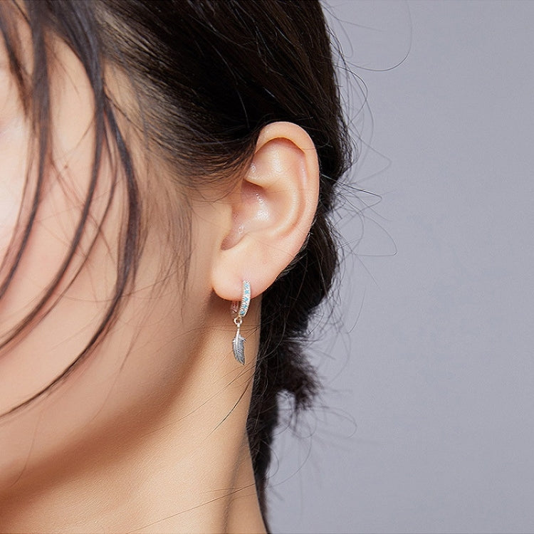 Orecchini con piume in argento sterling S925, SCE898