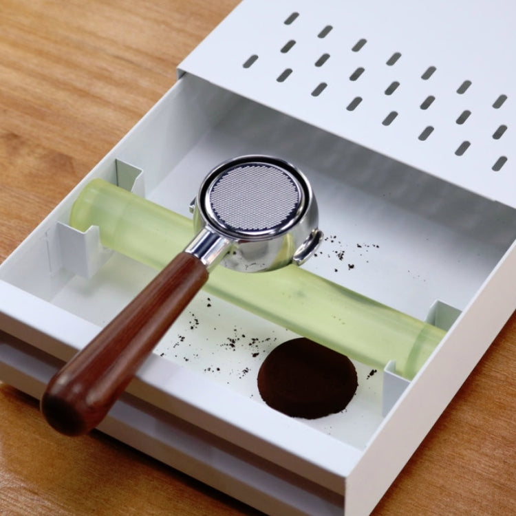 Attrezzatura di supporto per macchina da caffè con scatola per fondi di caffè a cassetto in acciaio inossidabile