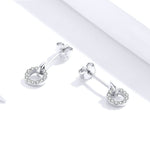 Orecchini a cerchio piccolo in argento sterling S925 Orecchini in argento con zirconi placcati in platino, SCE767