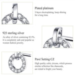Orecchini a cerchio piccolo in argento sterling S925 Orecchini in argento con zirconi placcati in platino, SCE767