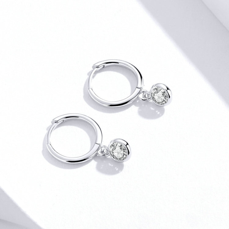 Orecchini in argento sterling S925 placcati in platino Orecchini con zirconi temperamento, SCE830