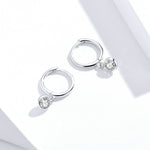 Orecchini in argento sterling S925 placcati in platino Orecchini con zirconi temperamento, SCE830