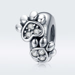 Accessori per bracciale fai da te con perline con impronta animale in argento sterling S925
