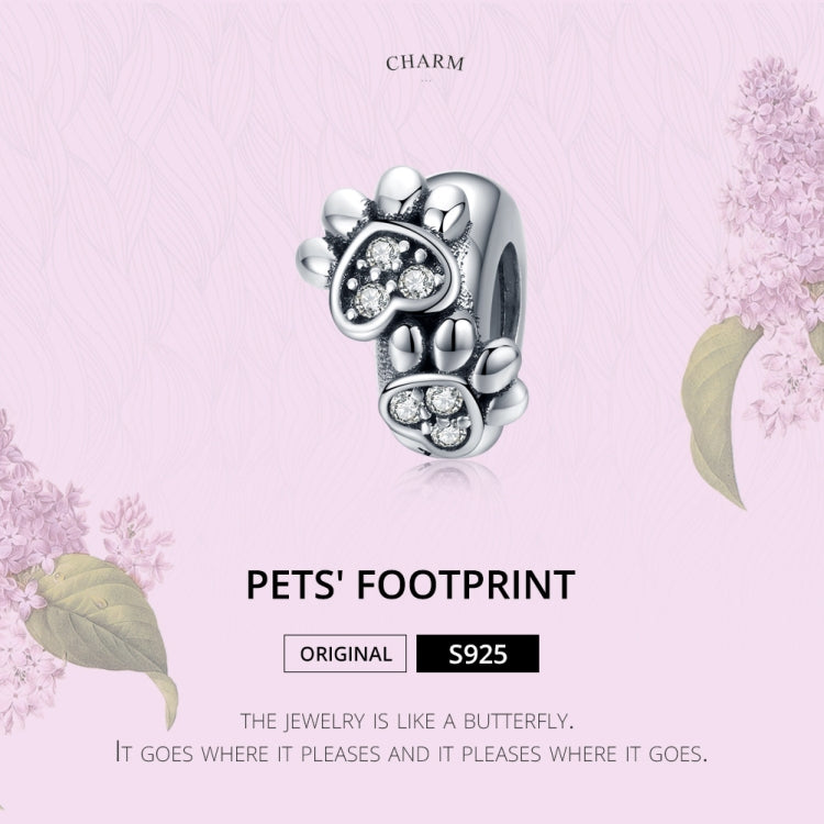 Accessori per bracciale fai da te con perline con impronta animale in argento sterling S925