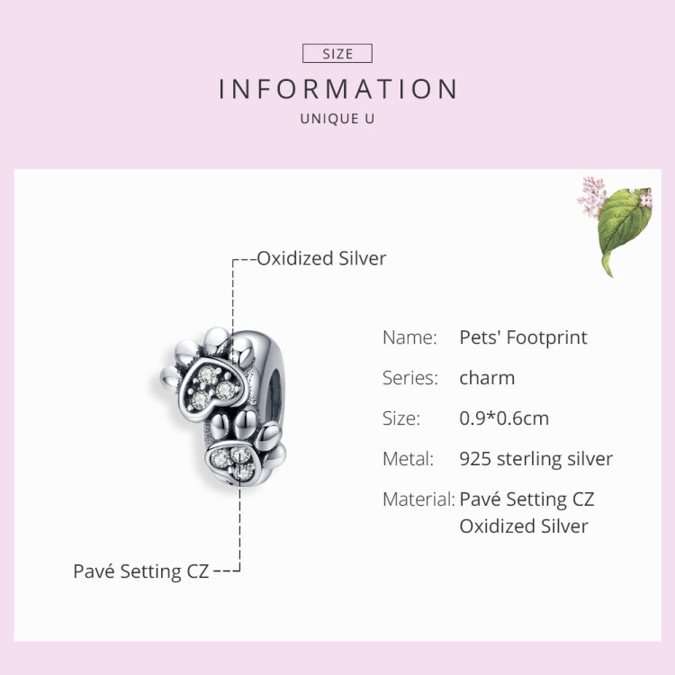 Accessori per bracciale fai da te con perline con impronta animale in argento sterling S925