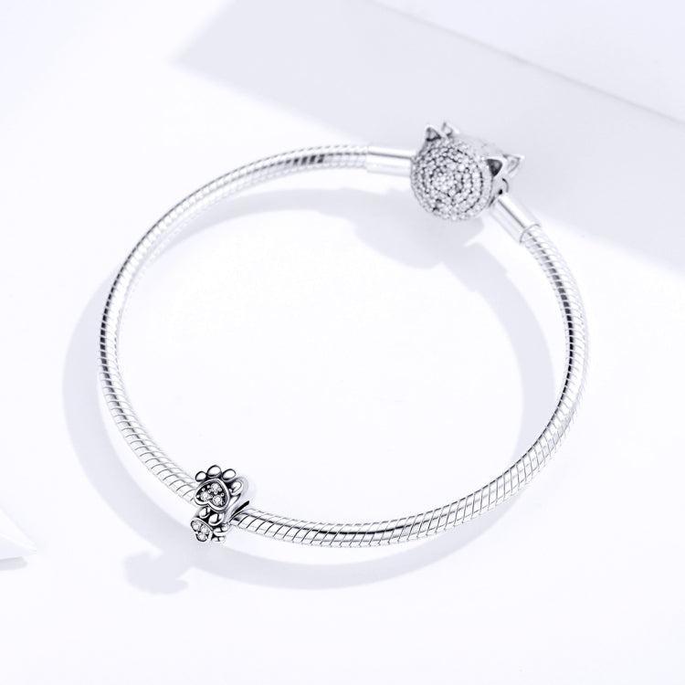 Accessori per bracciale fai da te con perline con impronta animale in argento sterling S925