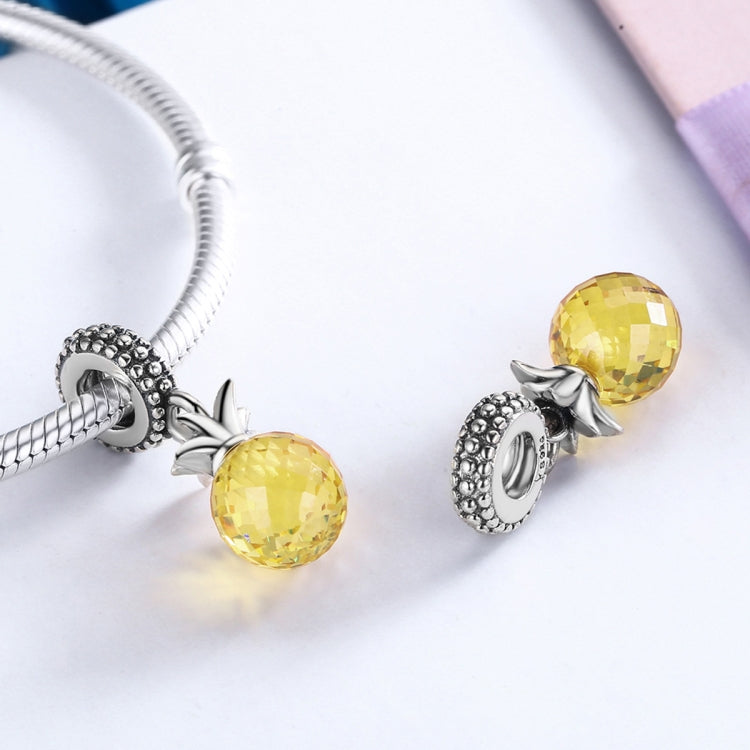 Accessori per bracciale fai da te con ciondolo amore ananas serie frutta in argento sterling S925, SCC150