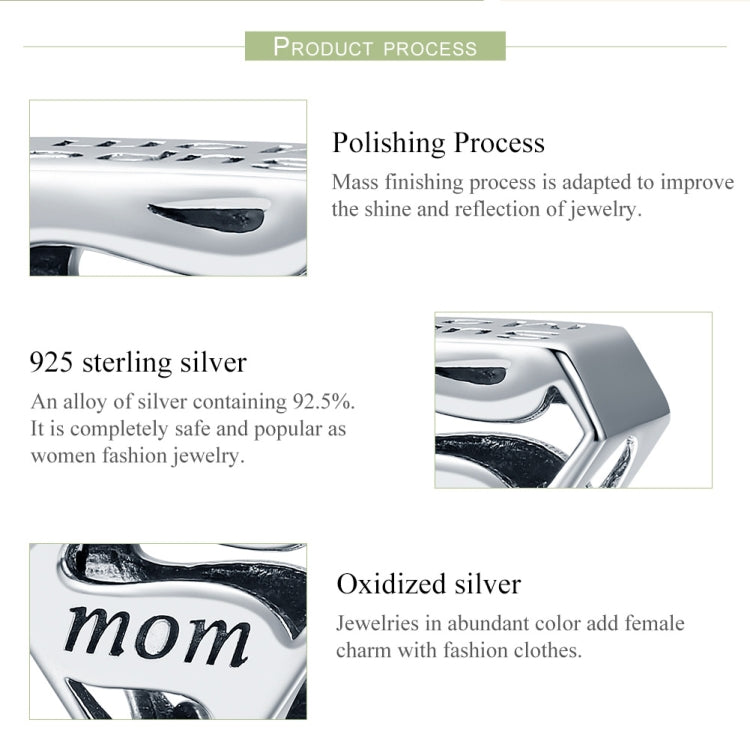 Accessori per braccialetti fai-da-te regalo per la festa della mamma con perline cave in argento sterling S925, SCC429