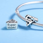 Accessori per braccialetti fai-da-te regalo per la festa della mamma con perline cave in argento sterling S925, SCC429