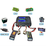 HTRC T240 Touch Balance Modello Aeroplano Caricabatterie al litio Caricabatterie per auto giocattolo telecomandato B6,, EU Plug, US Plug