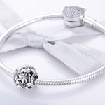 Accessori per braccialetti fai-da-te con perline d'argento gocciolanti a forma di fiore in argento sterling S925, SCC729