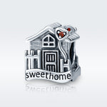 Perline per bracciale in argento semplice fai-da-te in argento sterling S925 Warm Home