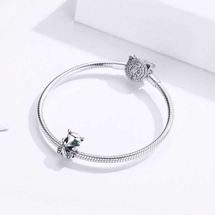 Perline sfuse con ciondoli per accessori per bracciale fai da te in argento sterling S925 con piccola volpe